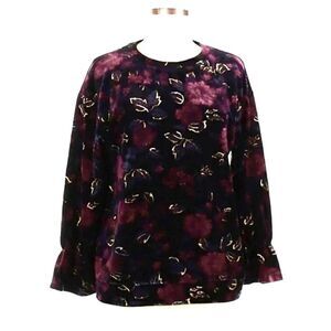 Ruff Hewn Velour Floral Top